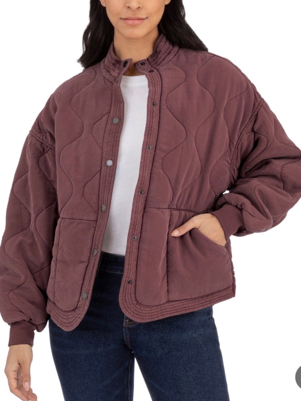 Blank NYC quilted bomber jacket